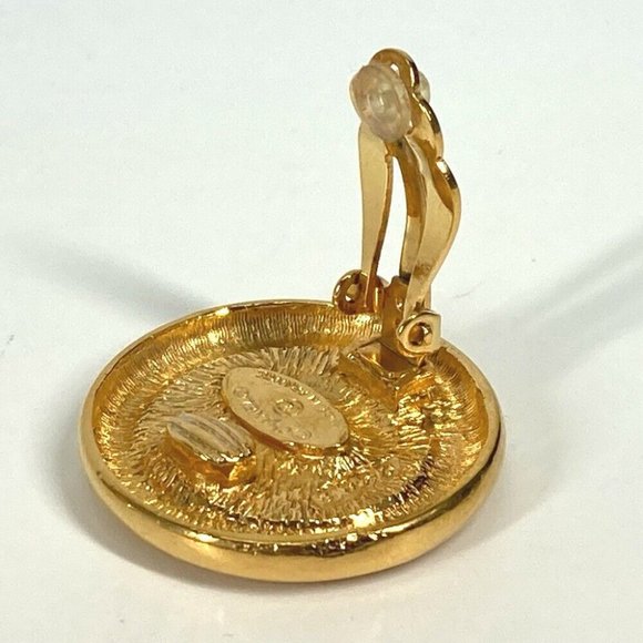 CHANEL vintage Deca CC Mark CC Accessories Earrings Metal Gold - Picture 8 of 8